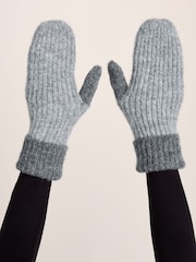 Tog 24 Grey Daz Brushed Colour Block Knit Mitten - Image 2 of 4