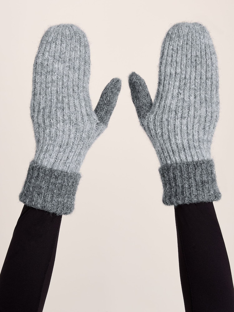 Tog 24 Grey Daz Brushed Colour Block Knit Mitten - Image 2 of 4 Tog 24 Grey Daz Brushed Colour Block Knit Mitten - Image 2 of 4