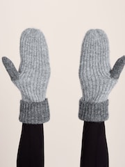 Tog 24 Grey Daz Brushed Colour Block Knit Mitten - Image 3 of 4