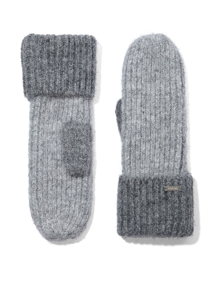 Tog 24 Grey Daz Brushed Colour Block Knit Mitten - Image 4 of 4 Tog 24 Grey Daz Brushed Colour Block Knit Mitten - Image 4 of 4