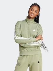 adidas Green Iconic 3 Stripe Track Top - Image 1 of 6