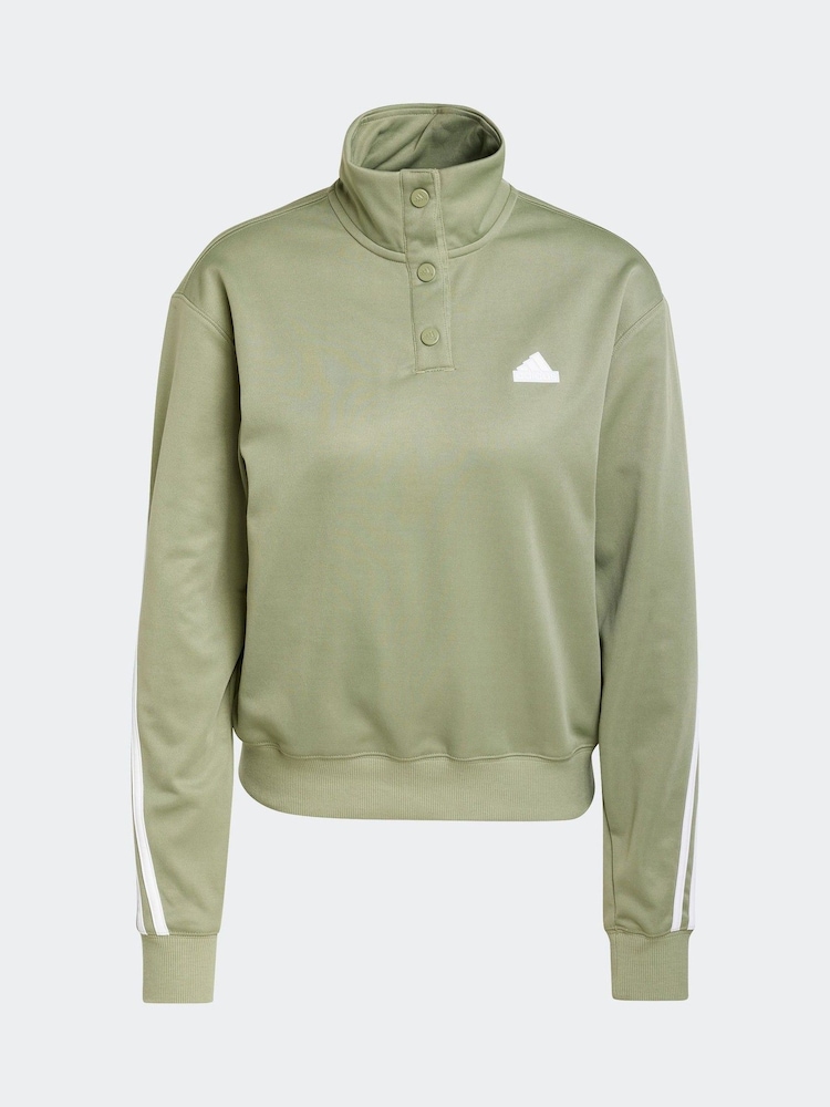 adidas Green Iconic 3 Stripe Track Top - Image 6 of 6