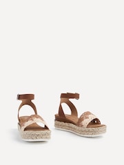 Linzi Brown Harbour Two Part Raffia Flatform Sandals - Image 3 of 5
