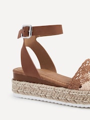 Linzi Brown Harbour Two Part Raffia Flatform Sandals - Image 5 of 5