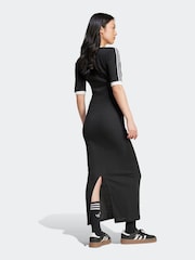 adidas Originals Black 3-Stripes Maxi Dress - Image 2 of 7