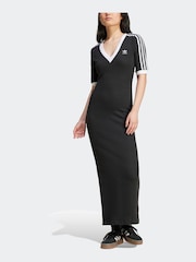 adidas Originals Black 3-Stripes Maxi Dress - Image 3 of 7