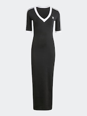 adidas Originals Black 3-Stripes Maxi Dress - Image 7 of 7