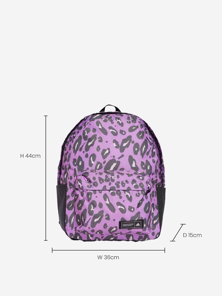 adidas Purple Animal Print Classic Backpack - Image 7 of 7