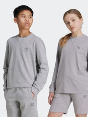 رمادي - تيشرت بكُم طويل من القطن 100% من adidas - صورة 1 من 6