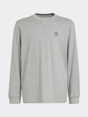 رمادي - تيشرت بكُم طويل من القطن 100% من adidas - صورة 6 من 6