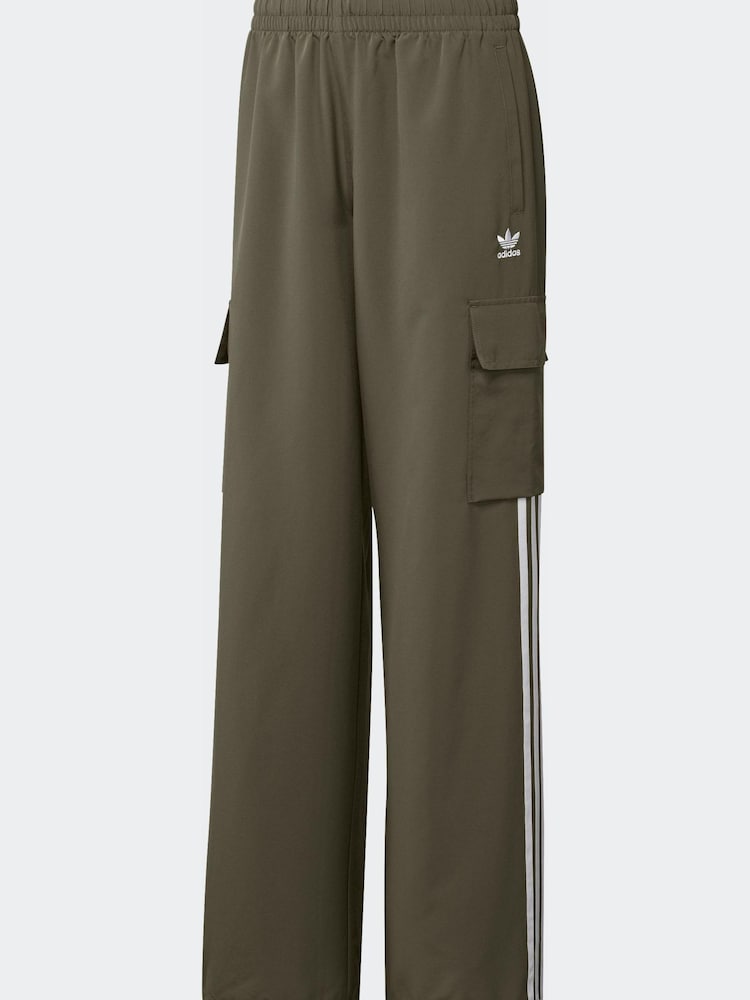 Зеленый - adidas Originals adidas Originals 3 Stripe Wide Leg Trousers - Изображение 1 из 2