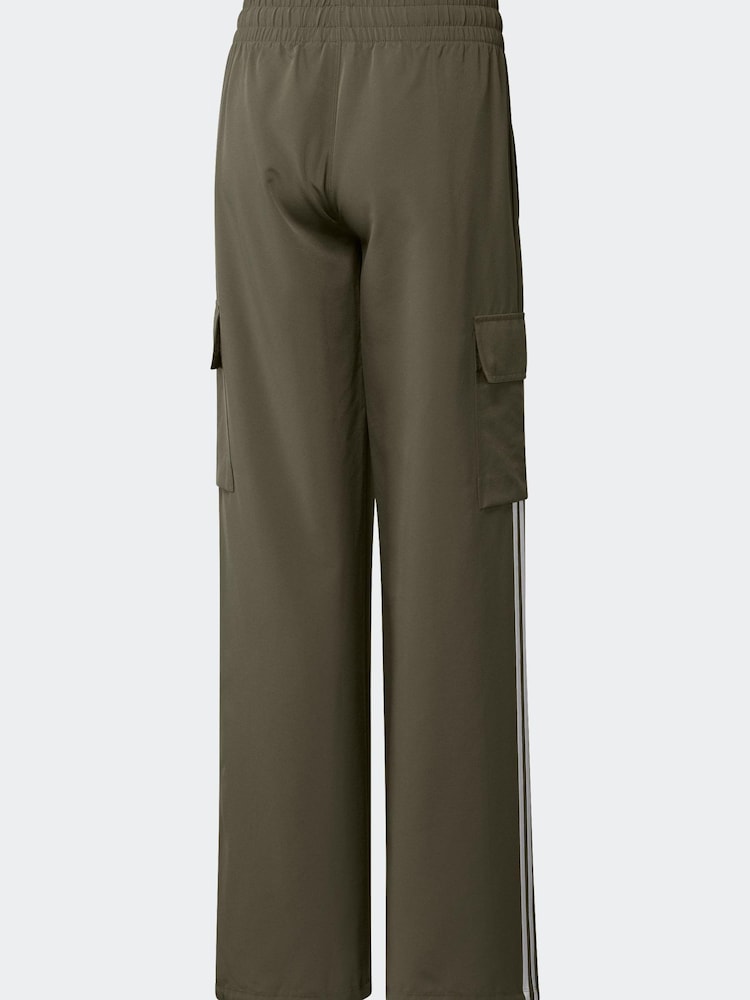 Зеленый - adidas Originals adidas Originals 3 Stripe Wide Leg Trousers - Изображение 2 из 2