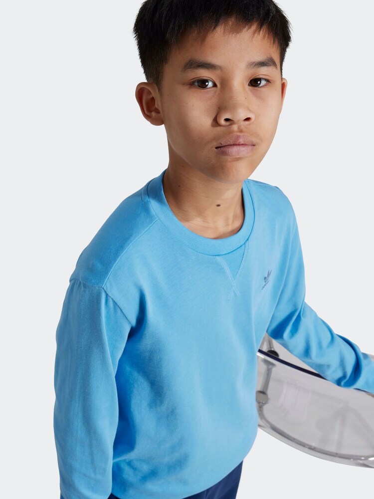 adidas Blue 100% Cotton Long Sleeve T-Shirt - Image 2 of 6