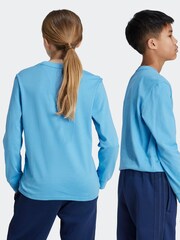 adidas Blue 100% Cotton Long Sleeve T-Shirt - Image 5 of 6