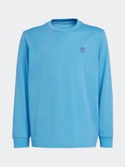 adidas Blue 100% Cotton Long Sleeve T-Shirt - Image 6 of 6
