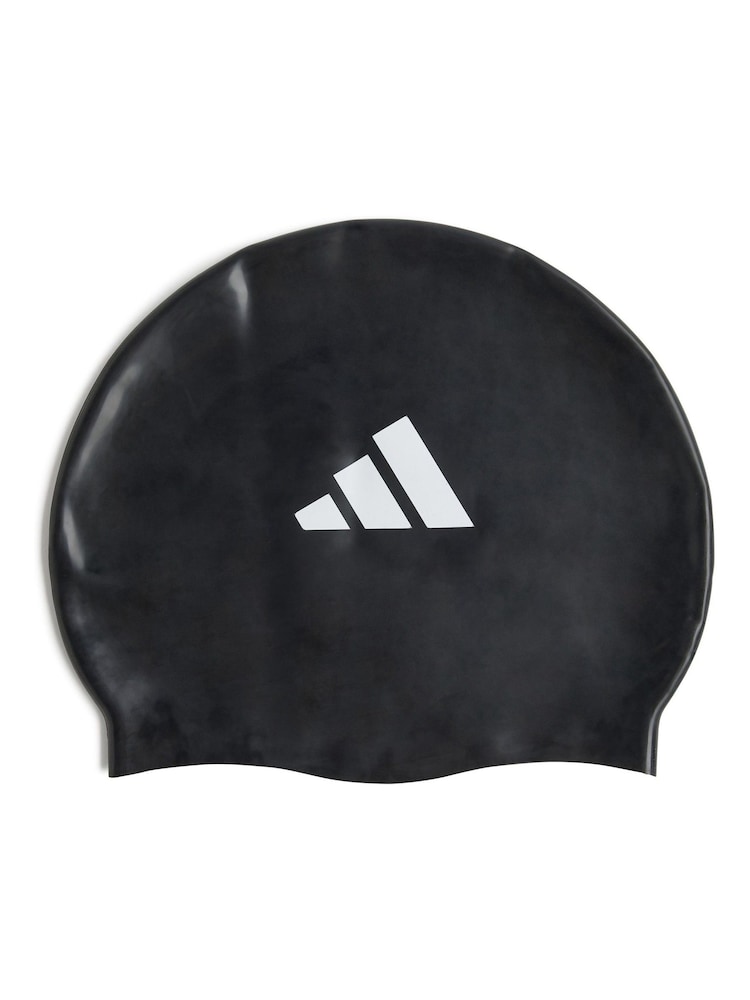 adidas Black Adidas 3-Stripes Swim Cap Kids - Image 1 of 6