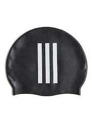 adidas Black Adidas 3-Stripes Swim Cap Kids - Image 2 of 6