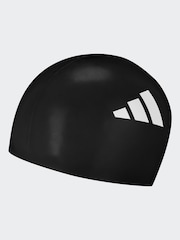 adidas Black Adidas 3-Stripes Swim Cap Kids - Image 3 of 6