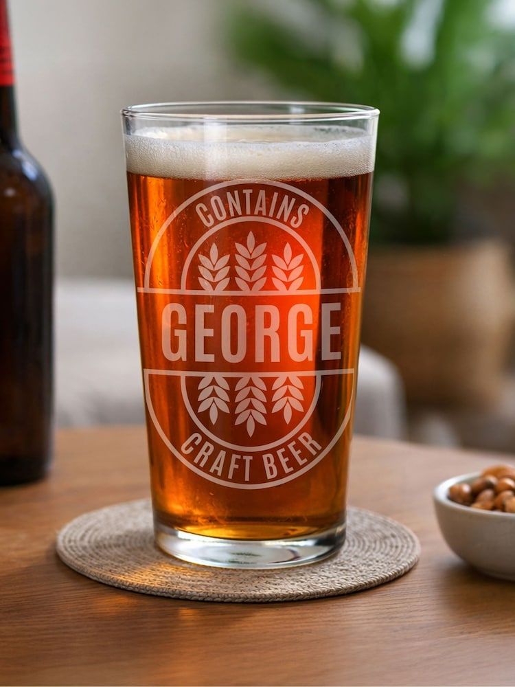 Personalised Brewery Style Pint Glass by PMC - Image 1 of 4 Personalised Brewery Style Pint Glass by PMC - Image 1 of 4