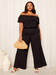 Curves Like These Black Linen Look Bardot Top - Image 3 of 4