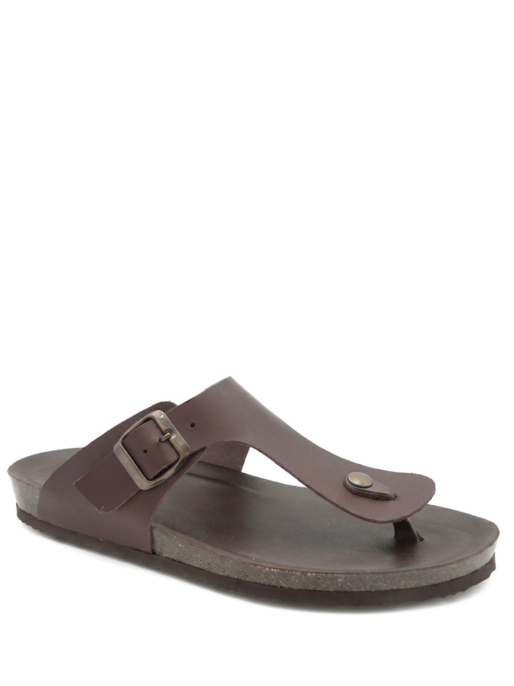 Jones Bootmaker Brown Wales Leather Toe Post Mules - Image 1 of 5