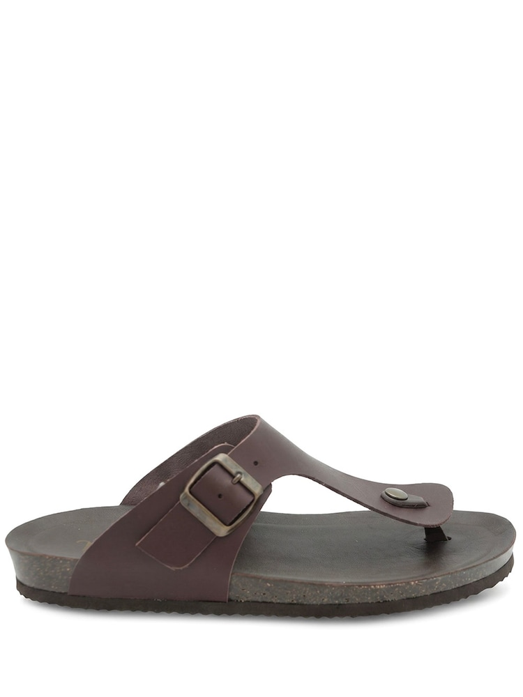 Jones Bootmaker Brown Wales Leather Toe Post Mules - Image 2 of 5