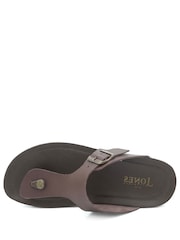 Jones Bootmaker Brown Wales Leather Toe Post Mules - Image 4 of 5