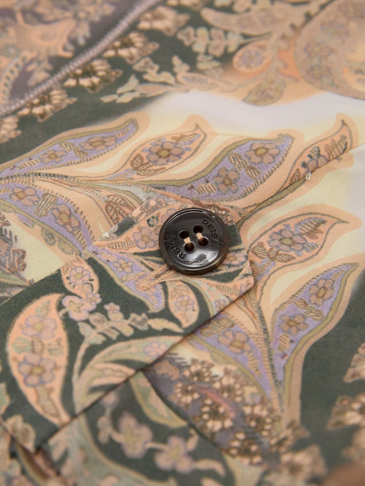 Reiss Neutral/Grey Neave Paisley-Print Shorts - Image 7 of 7