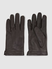 Reiss Brown Monty Nappa Leather Gloves - Image 2 of 4