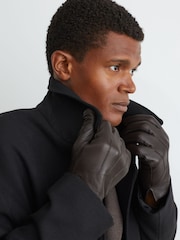 Reiss Brown Monty Nappa Leather Gloves - Image 3 of 4