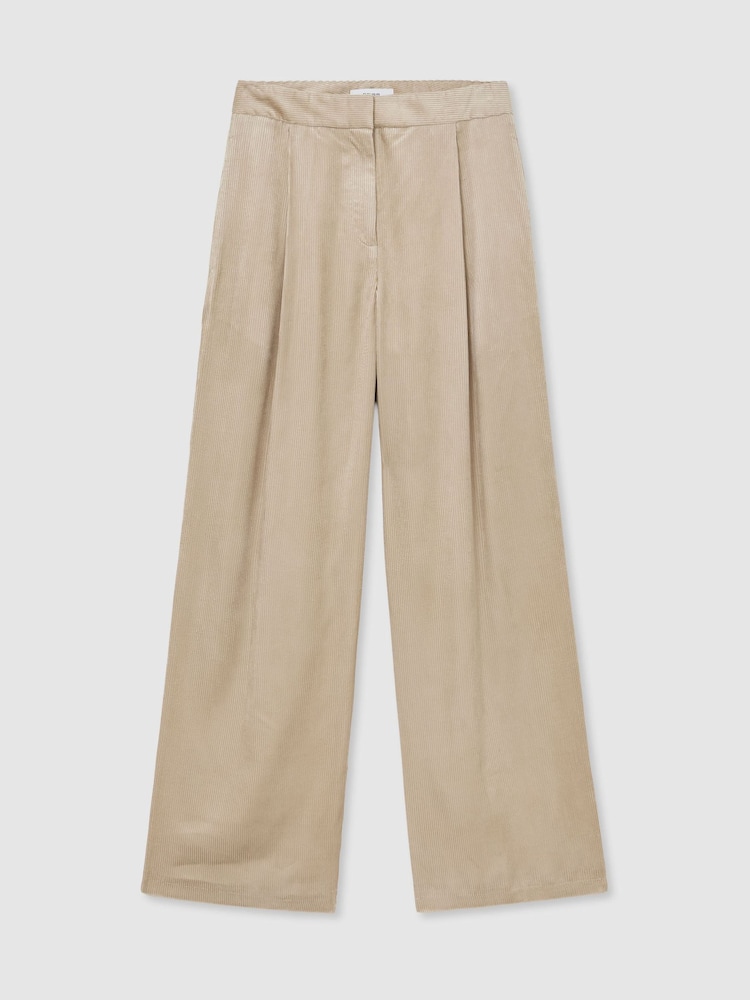 Champagne Neutre - Reiss Gretel Velvet Corduroy Wide-Leg Trousers - Image 2 sur 7 Champagne Neutre - Reiss Gretel Velvet Corduroy Wide-Leg Trousers - Image 2 sur 7