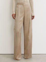 Champagne Neutre - Reiss Gretel Velvet Corduroy Wide-Leg Trousers - Image 3 sur 7