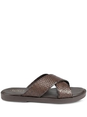 Jones Bootmaker Brown Westport Leather Mule Sliders - Image 1 of 5