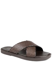 Jones Bootmaker Brown Westport Leather Mule Sliders - Image 2 of 5