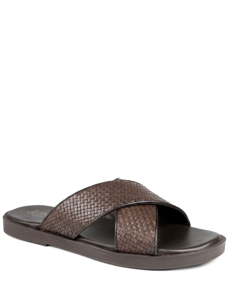 Jones Bootmaker Brown Westport Leather Mule Sliders - Image 2 of 5 Jones Bootmaker Brown Westport Leather Mule Sliders - Image 2 of 5