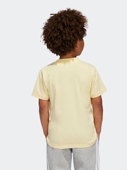 adidas Yellow Sportswear Essentials 3-Stripes 100% Cotton T-Shirt - Image 4 of 7