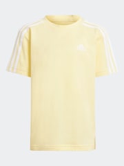 adidas Yellow Sportswear Essentials 3-Stripes 100% Cotton T-Shirt - Image 7 of 7
