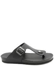 Jones Bootmaker Black Wales Leather Toe Post Mules - Image 1 of 5