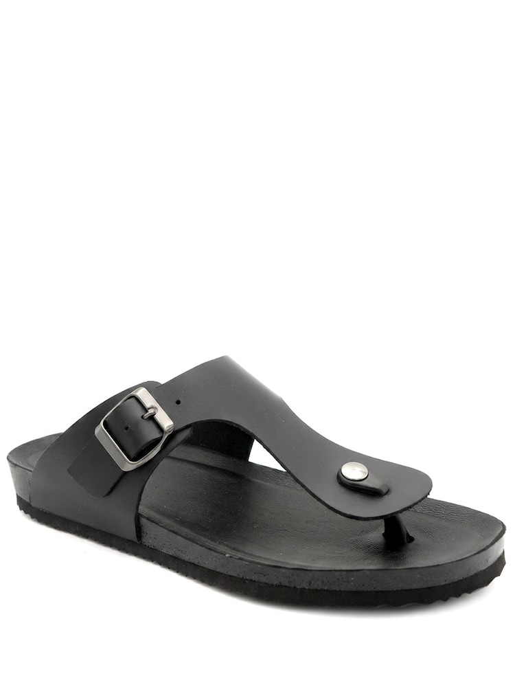 Jones Bootmaker Black Wales Leather Toe Post Mules - Image 2 of 5 Jones Bootmaker Black Wales Leather Toe Post Mules - Image 2 of 5