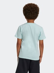 adidas Blue Sportswear Essentials 3-Stripes 100% Cotton T-Shirt - Image 2 of 6
