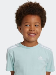 adidas Blue Sportswear Essentials 3-Stripes 100% Cotton T-Shirt - Image 3 of 6