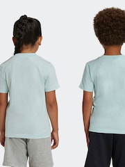 adidas Blue Sportswear Essentials 3-Stripes 100% Cotton T-Shirt - Image 5 of 6