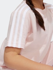 adidas Pink Sportswear Essentials 3-Stripes 100% Cotton T-Shirt - Image 3 of 4