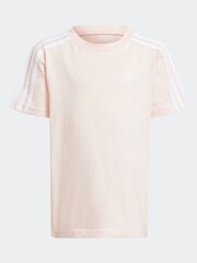 adidas Pink Sportswear Essentials 3-Stripes 100% Cotton T-Shirt - Image 4 of 4