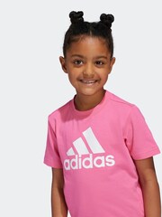 adidas Pink 100% Cotton Sportswear Essentials Logo T-Shirt - Image 3 of 6