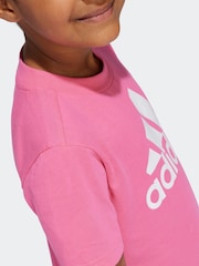adidas Pink 100% Cotton Sportswear Essentials Logo T-Shirt - Image 5 of 6