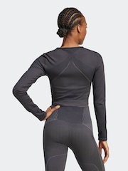 adidas Black Knit Long Sleeve T-Shirt - Image 2 of 7