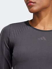 adidas Black Knit Long Sleeve T-Shirt - Image 4 of 7