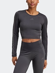 adidas Black Knit Long Sleeve T-Shirt - Image 5 of 7