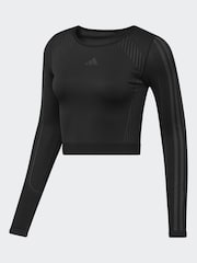 adidas Black Knit Long Sleeve T-Shirt - Image 6 of 7